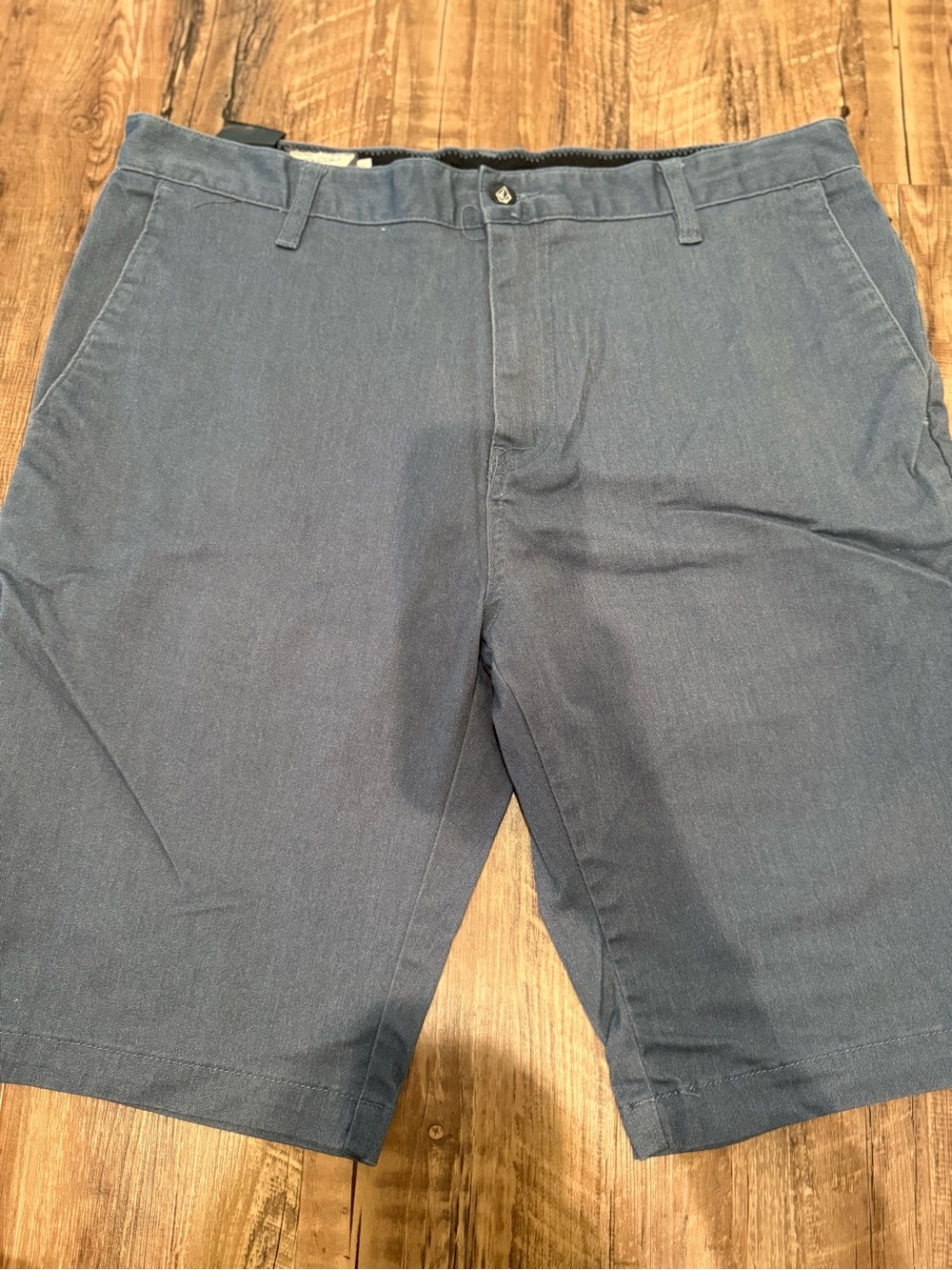 Volcom Men's Slate Blue Flat-Front Shorts